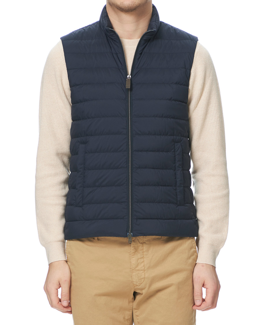 Herre | Jakker | Herno | Nuage Matt Nylon Vest Deep Blue