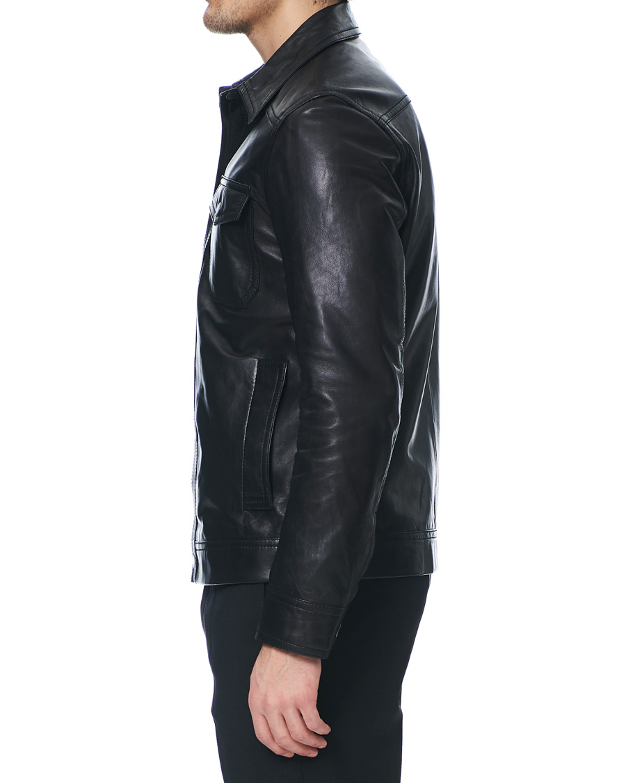 J.Lindeberg Leather Jacket Black - CareOfCarl.dk