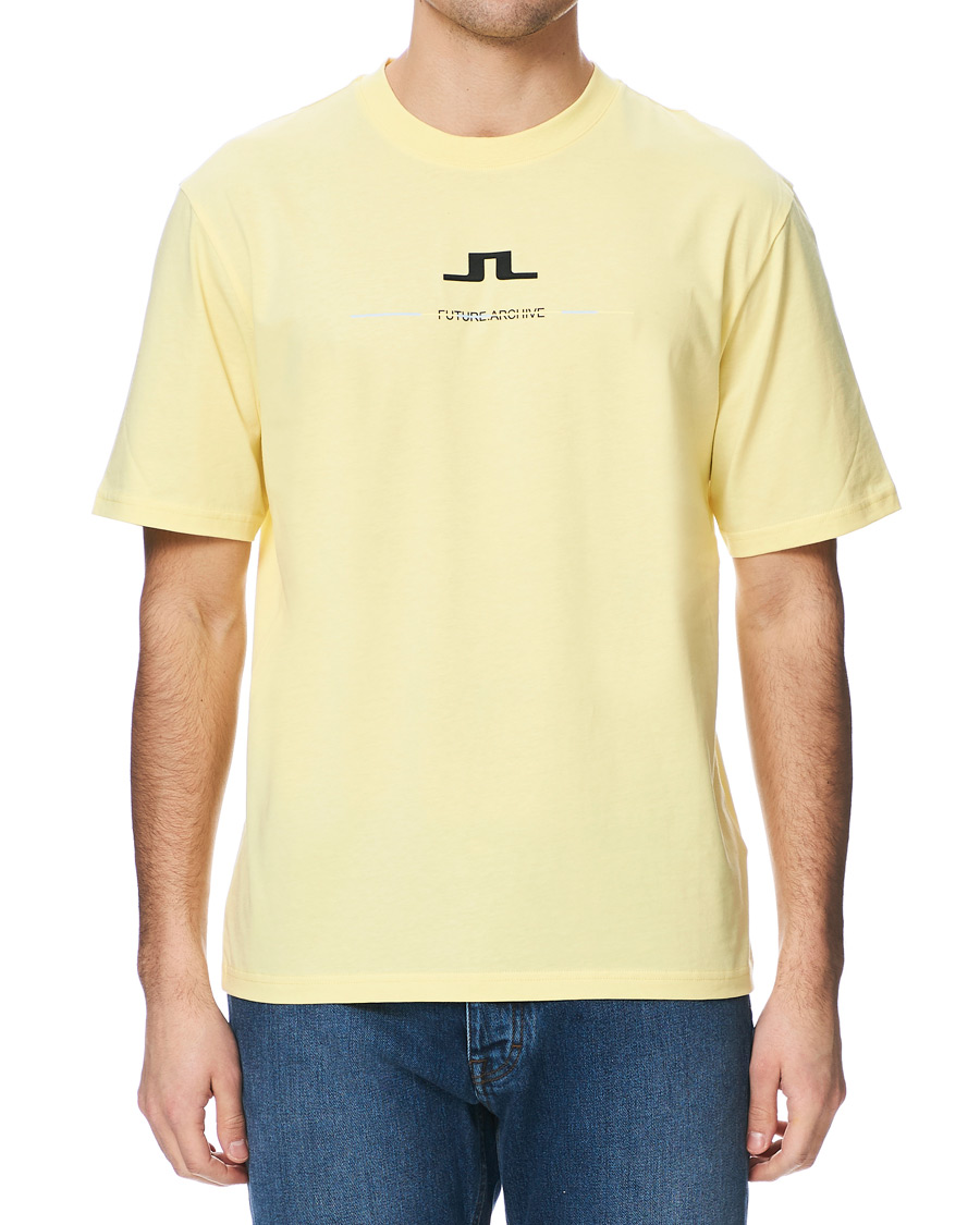 Herre | T-Shirts | J.Lindeberg | Dale Distinct Future Archive Crew Neck Tee Yellow