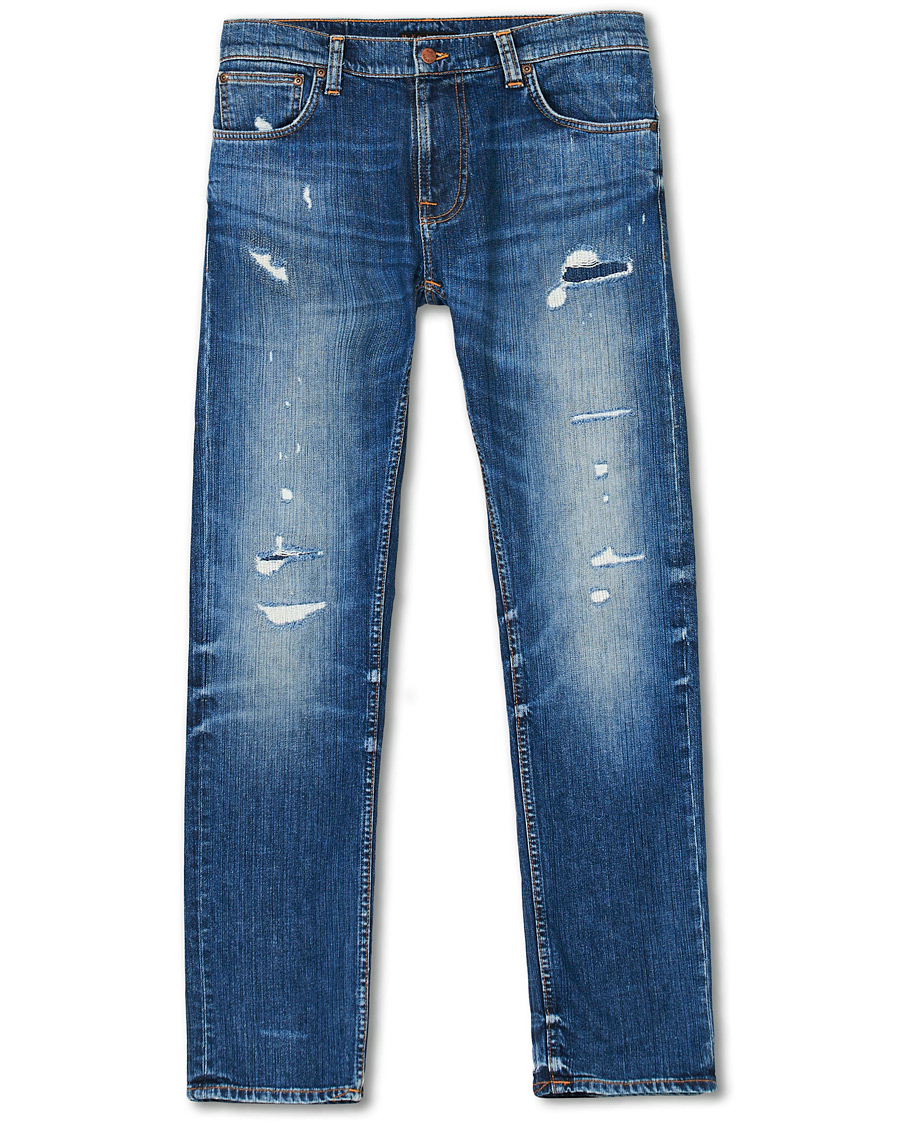 Herre | Jeans | Nudie Jeans | Thin Finn Organic Jeans Worn In Ecru