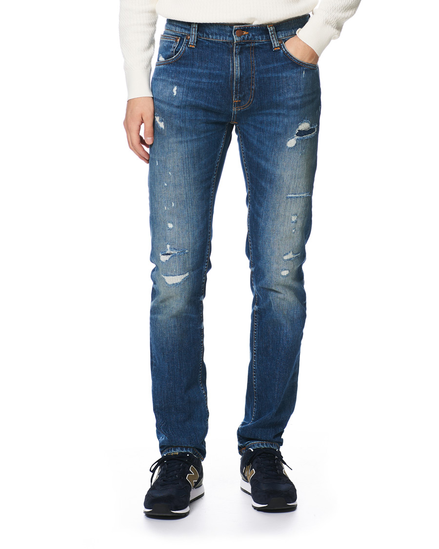 Herre | Jeans | Nudie Jeans | Thin Finn Organic Jeans Worn In Ecru