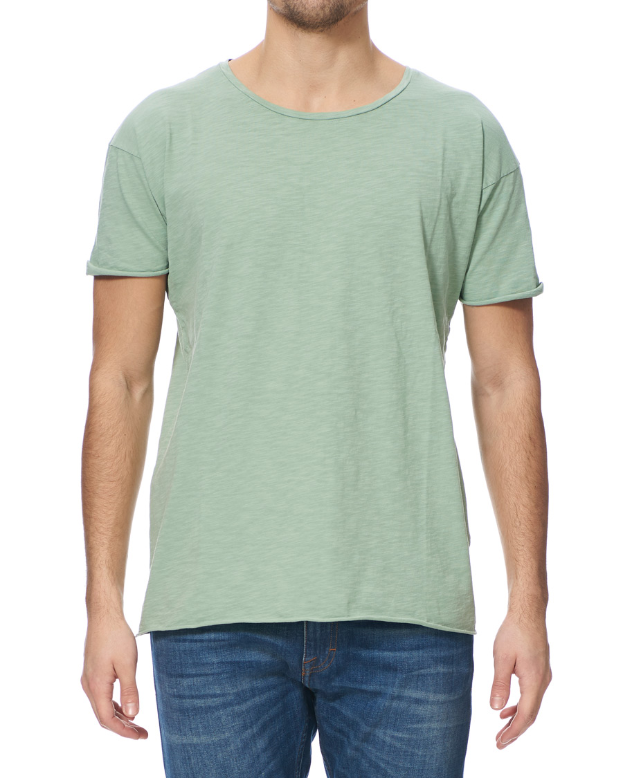 Herre | T-Shirts | Nudie Jeans | Roger Slub Crew Neck Tee Pale Green