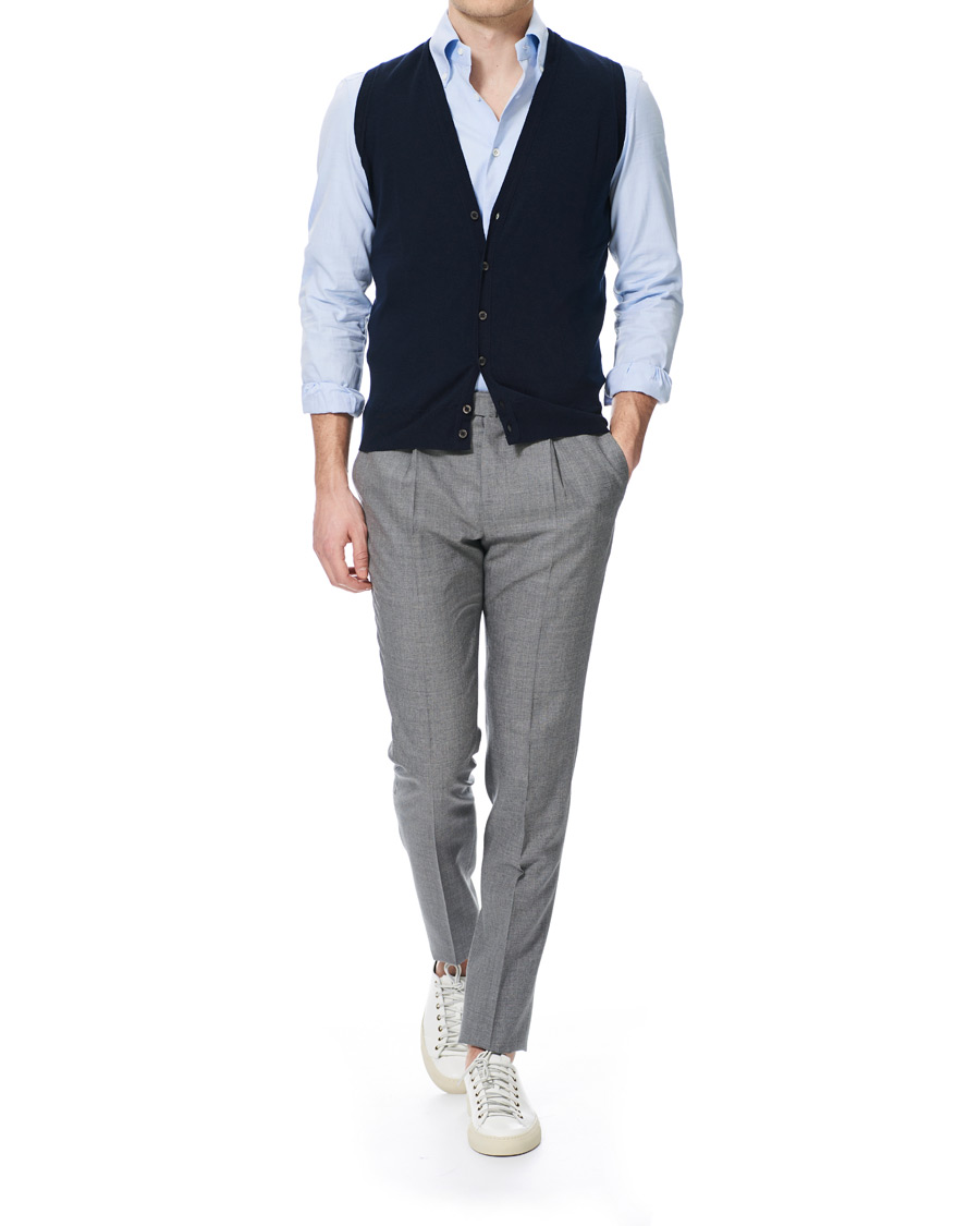 Herre | Bukser | PT01 | Gentleman Fit Pleated Wool Trousers Light Grey