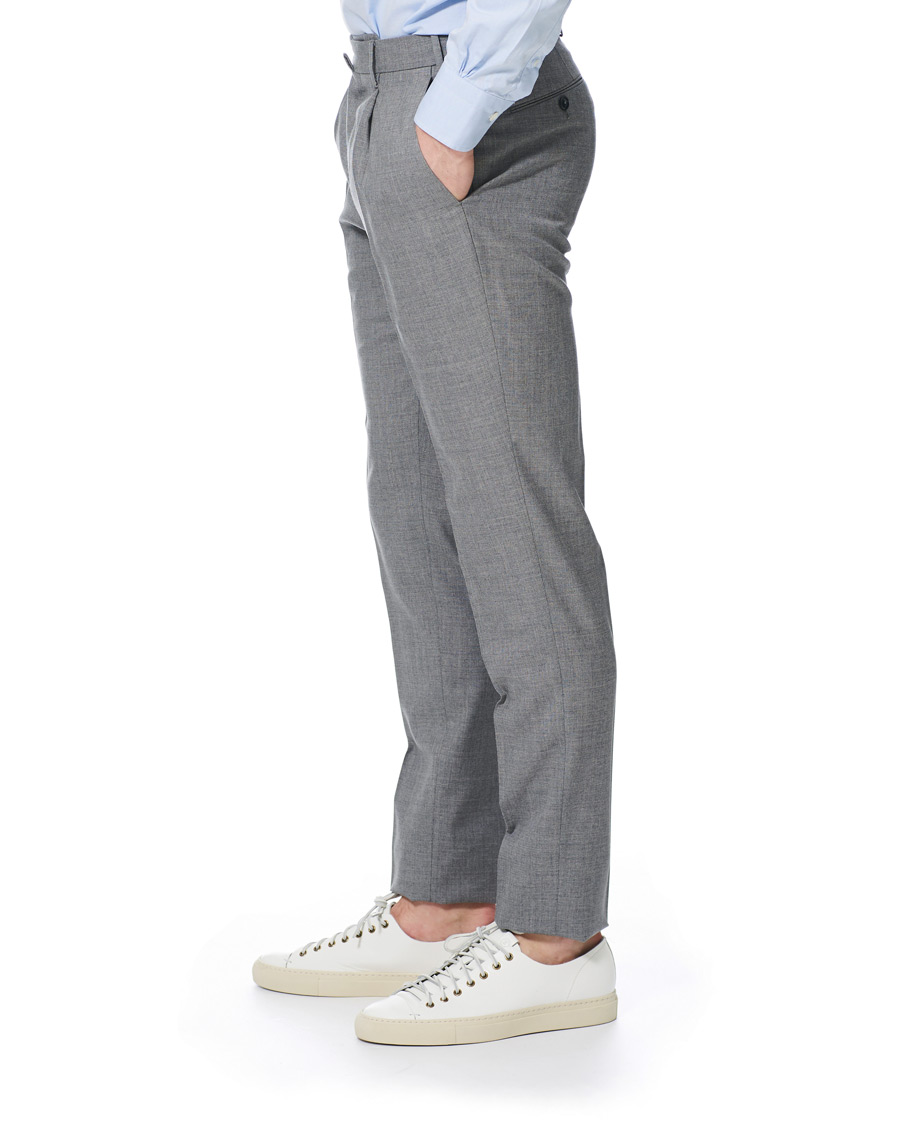 Herre | Bukser | PT01 | Gentleman Fit Pleated Wool Trousers Light Grey