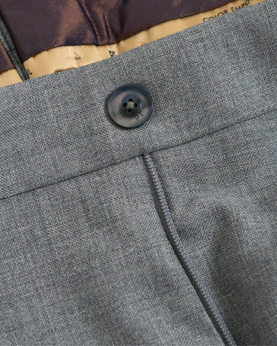Herre | Bukser | PT01 | Gentleman Fit Pleated Wool Trousers Light Grey