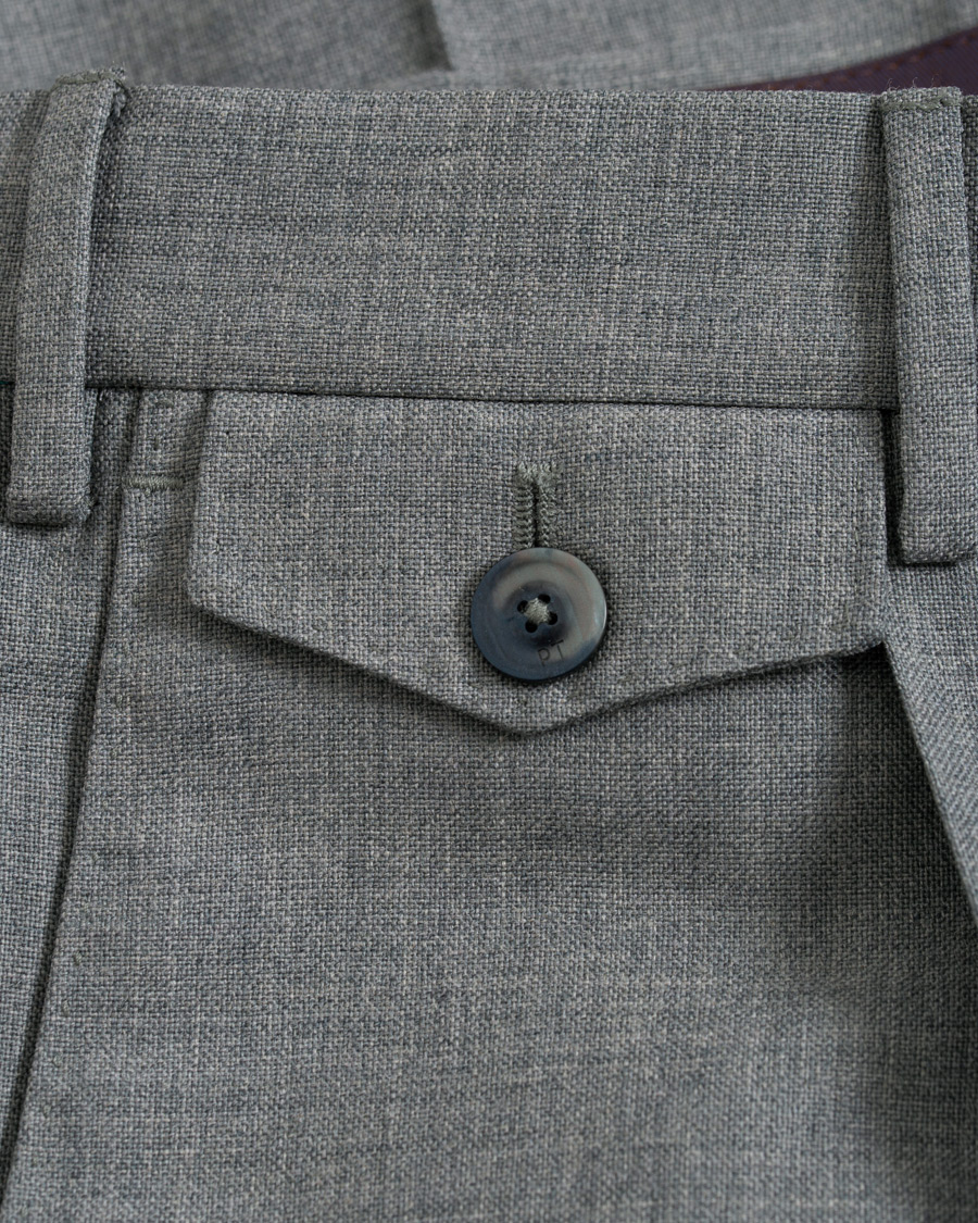 Herre | Bukser | PT01 | Gentleman Fit Pleated Wool Trousers Light Grey