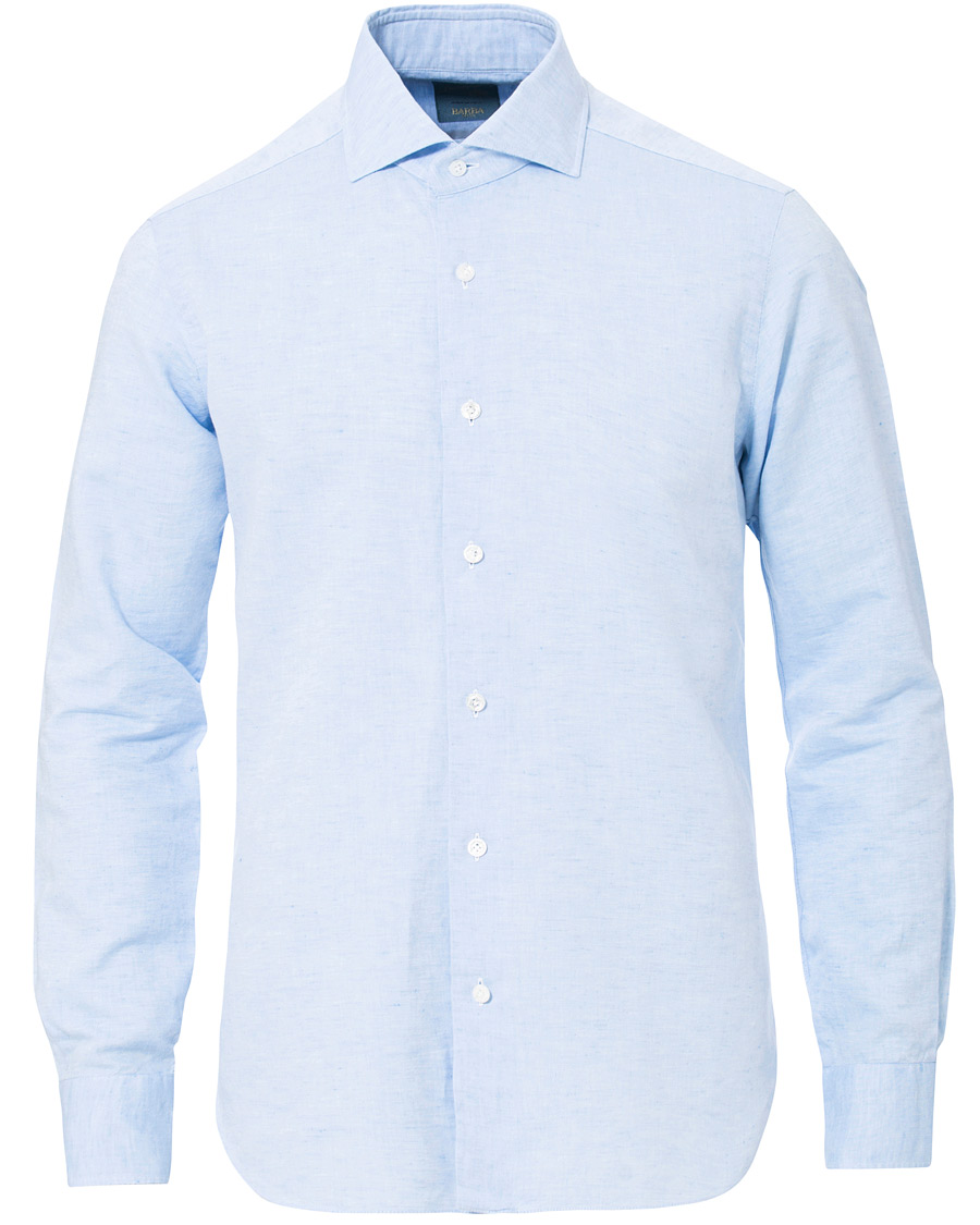 Herre | Skjorter | Barba Napoli | Dandylife Slim Fit Cotton/Linen Shirt Blue
