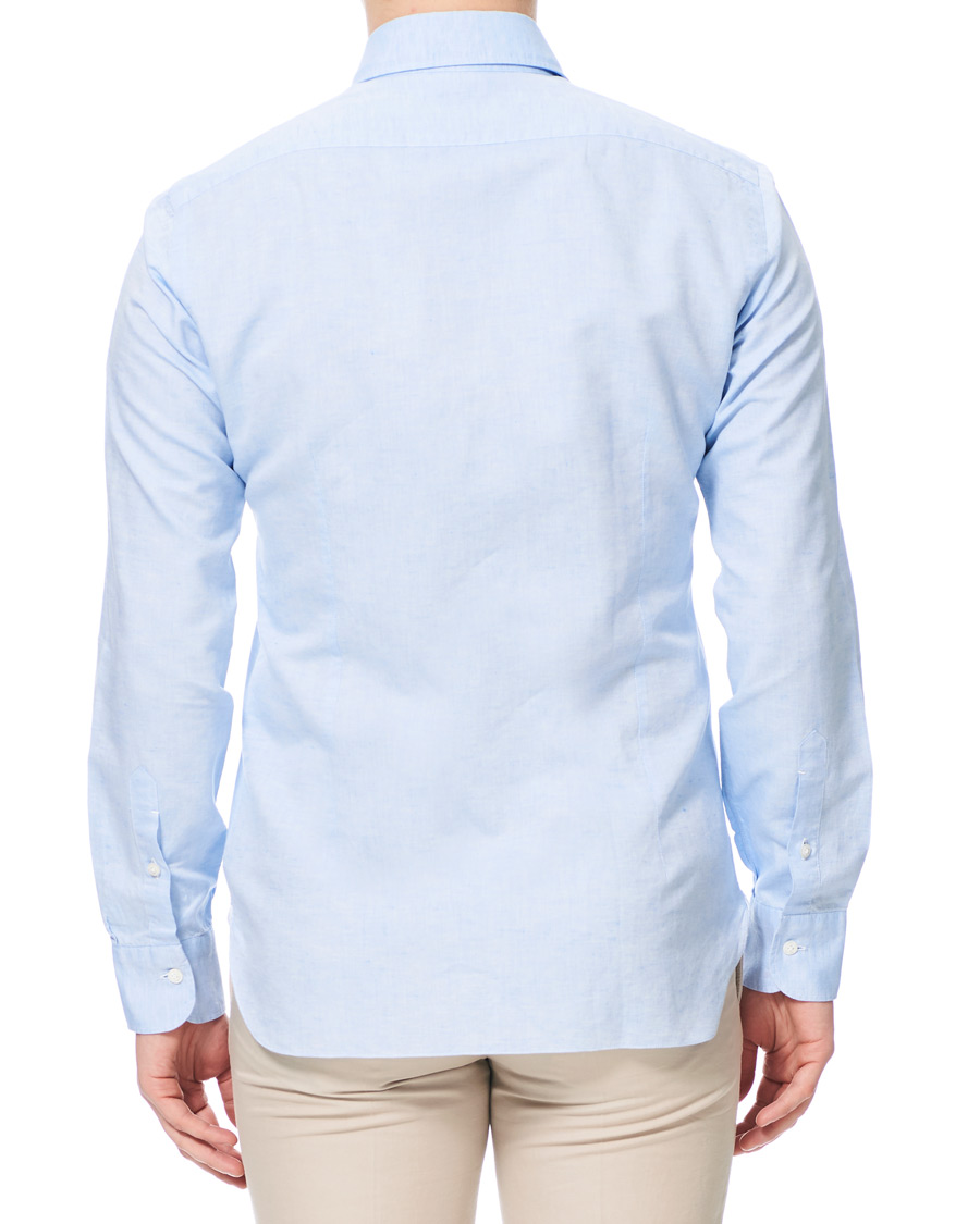 Herre | Skjorter | Barba Napoli | Dandylife Slim Fit Cotton/Linen Shirt Blue