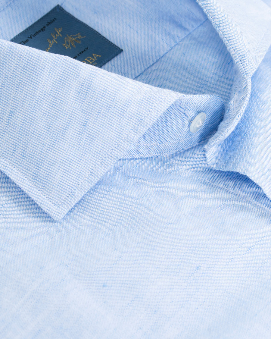 Herre | Skjorter | Barba Napoli | Dandylife Slim Fit Cotton/Linen Shirt Blue
