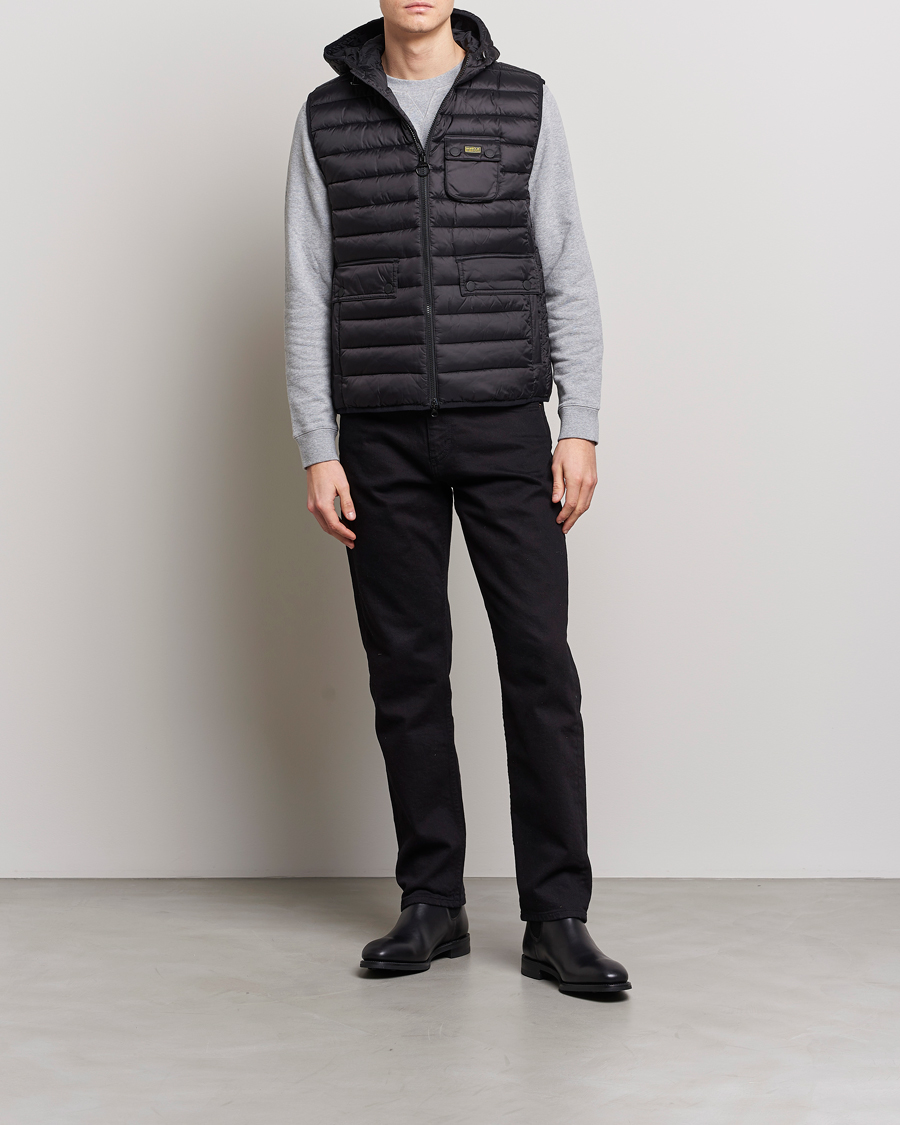 Herre | Jakker | Barbour International | Ouston Hooded Gilet Black