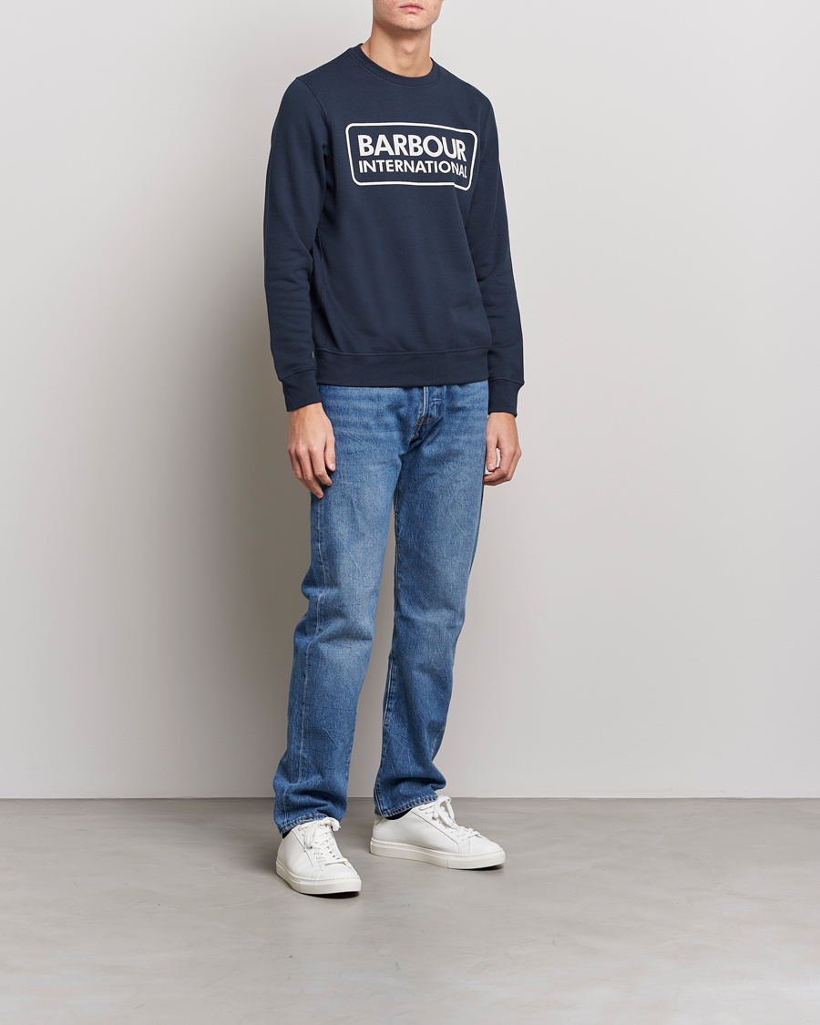 Herre |  | Barbour International | Large Logo Sweatshirt Navy