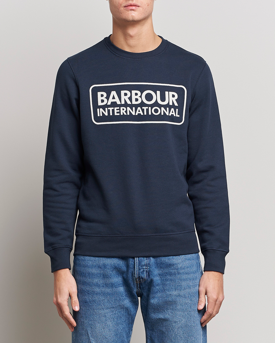 Herre | Best of British | Barbour International | Large Logo Sweatshirt Navy