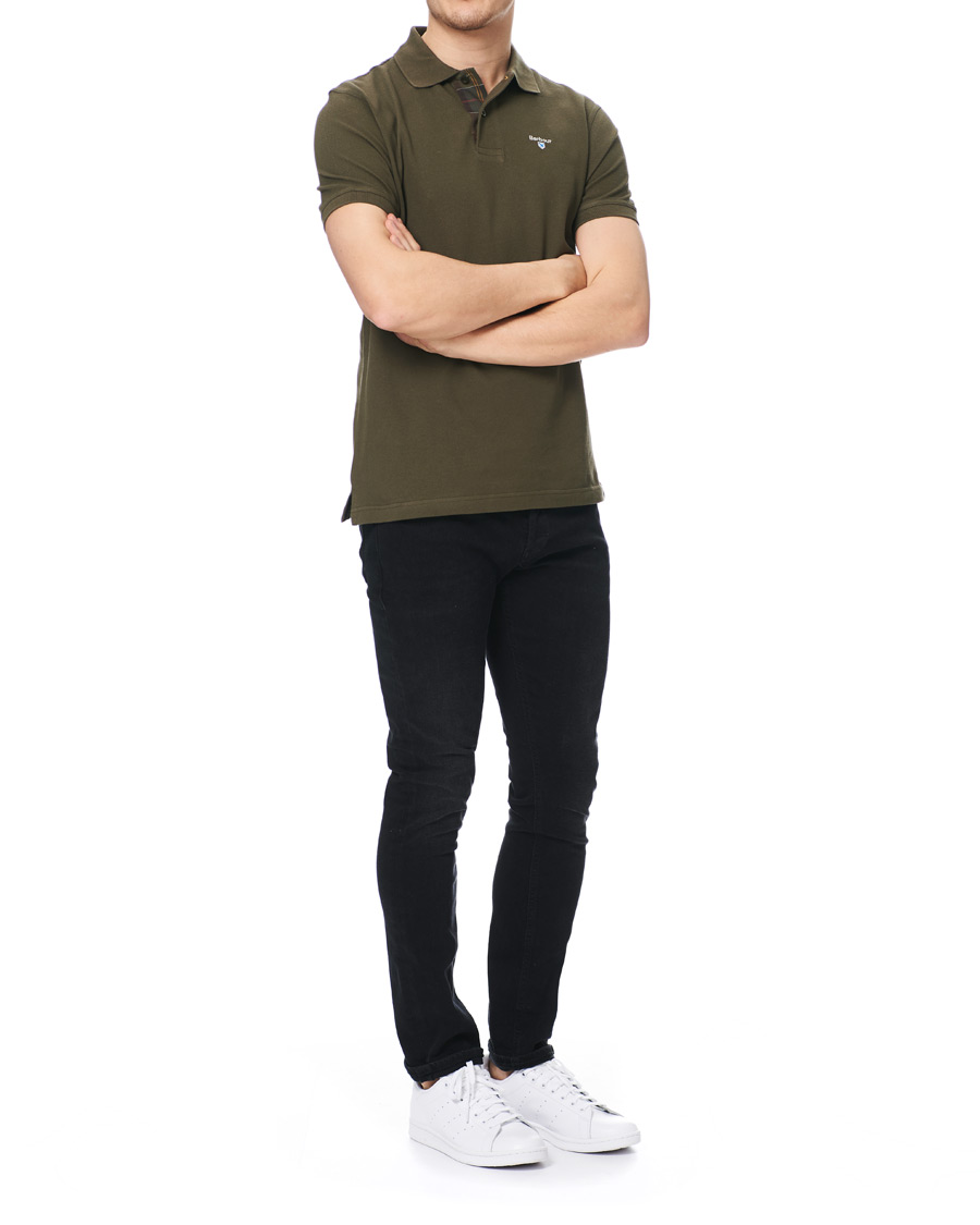 Herre | Polotrøjer | Barbour Lifestyle | Tartan Pique Polo Dark Olive