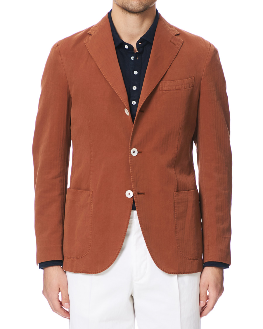 Herre | Blazere & jakker | The Gigi | Linen Herringbone Blazer Orange