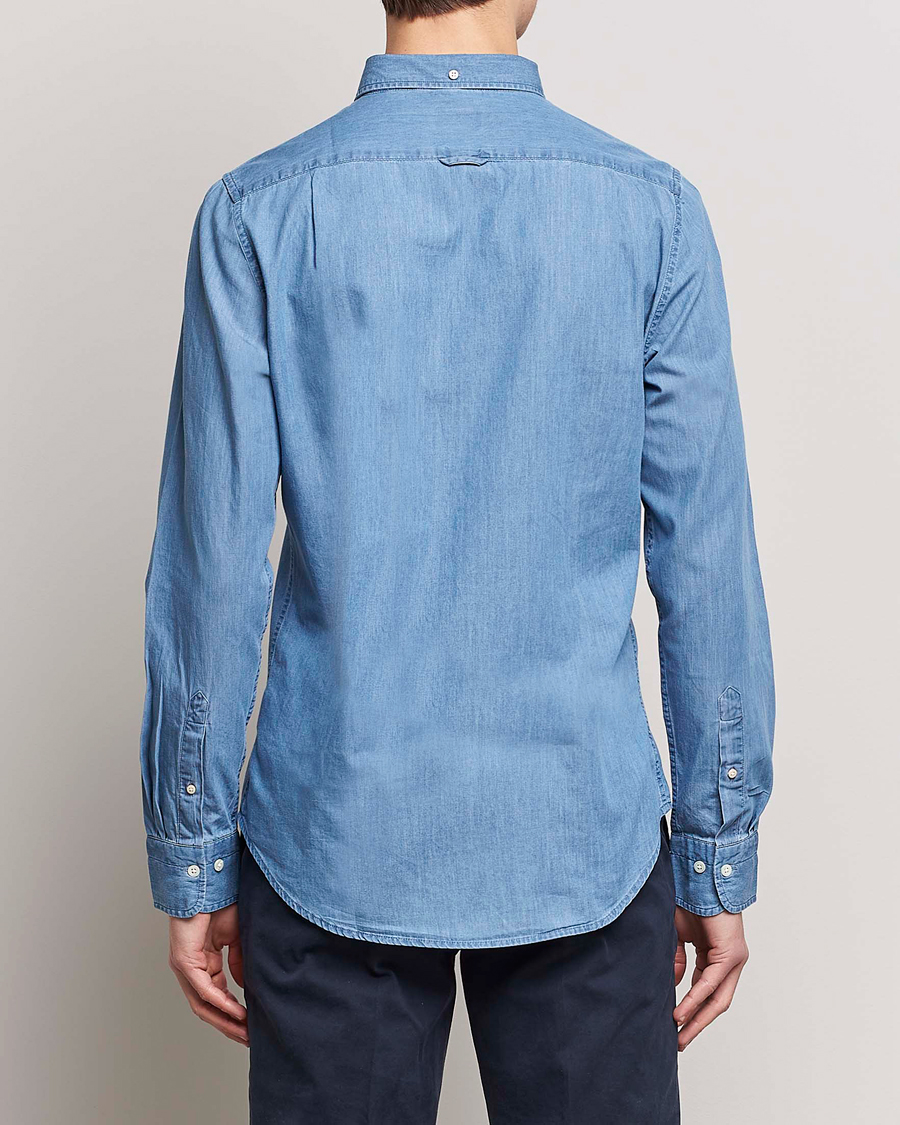 Herre | Skjorter | GANT | Slim Fit Indigo Shirt Semi Light Blue