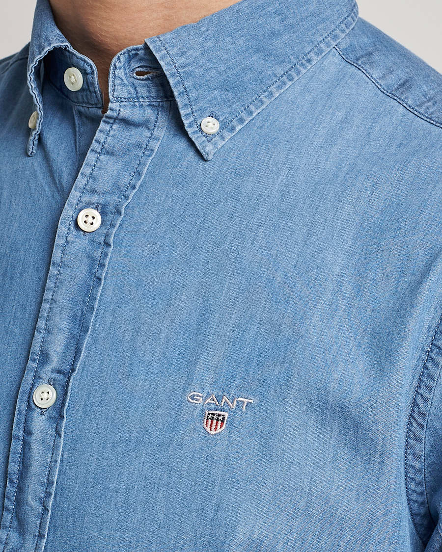Herre | Skjorter | GANT | Slim Fit Indigo Shirt Semi Light Blue