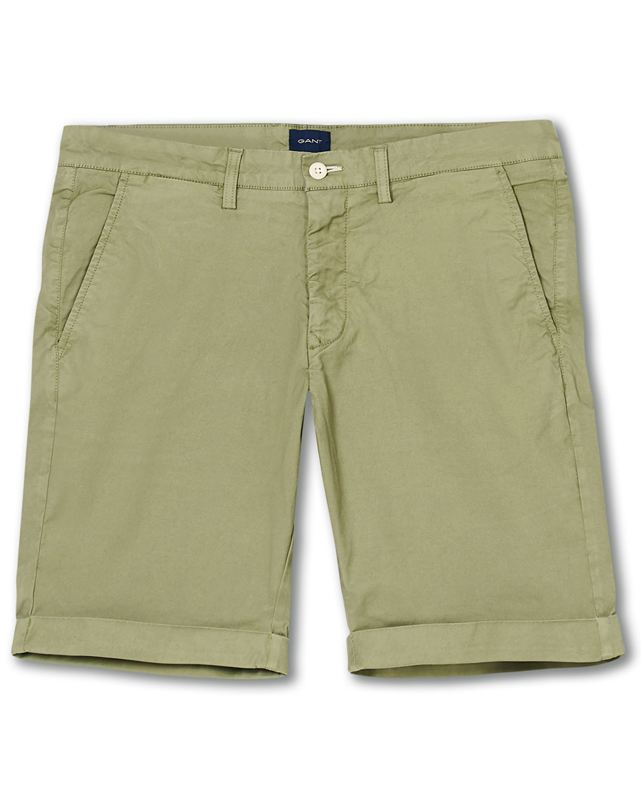 Herre | Shorts | GANT | Regular Sunbleached Shorts Oil Green