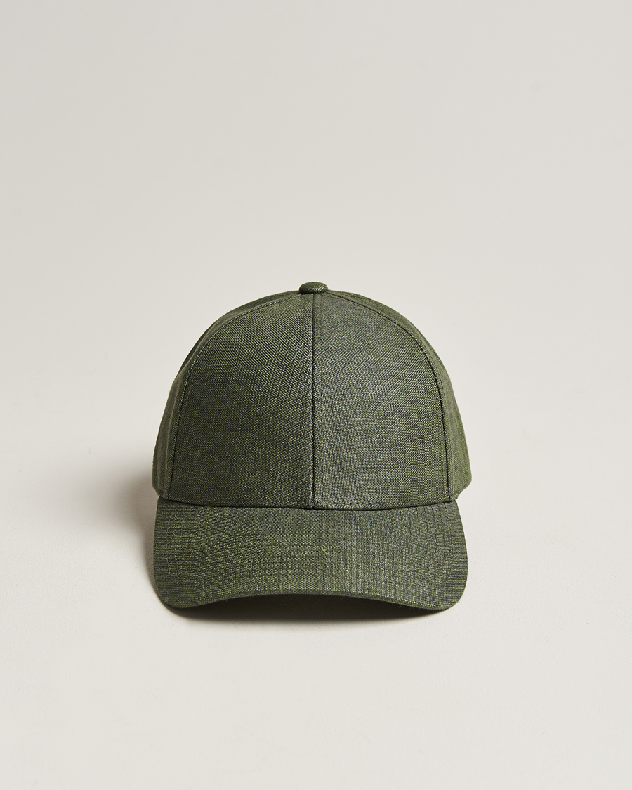 Herre | Hatte & kasketter | Varsity Headwear | Linen Baseball Cap French Olive