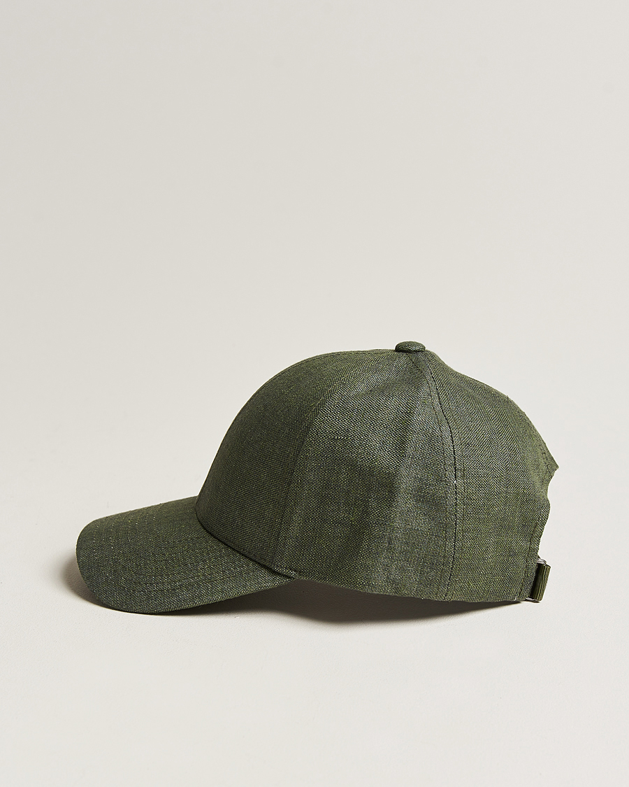 Herre |  | Varsity Headwear | Linen Baseball Cap French Olive