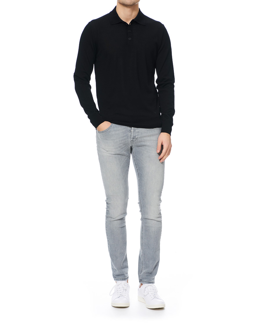 Herre | Trøjer | Emporio Armani | Knitted Long Sleeve Polo Black