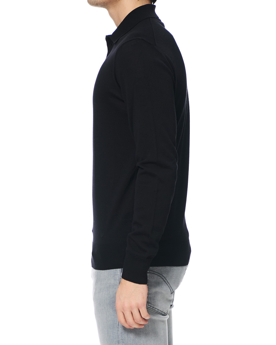 Herre | Trøjer | Emporio Armani | Knitted Long Sleeve Polo Black