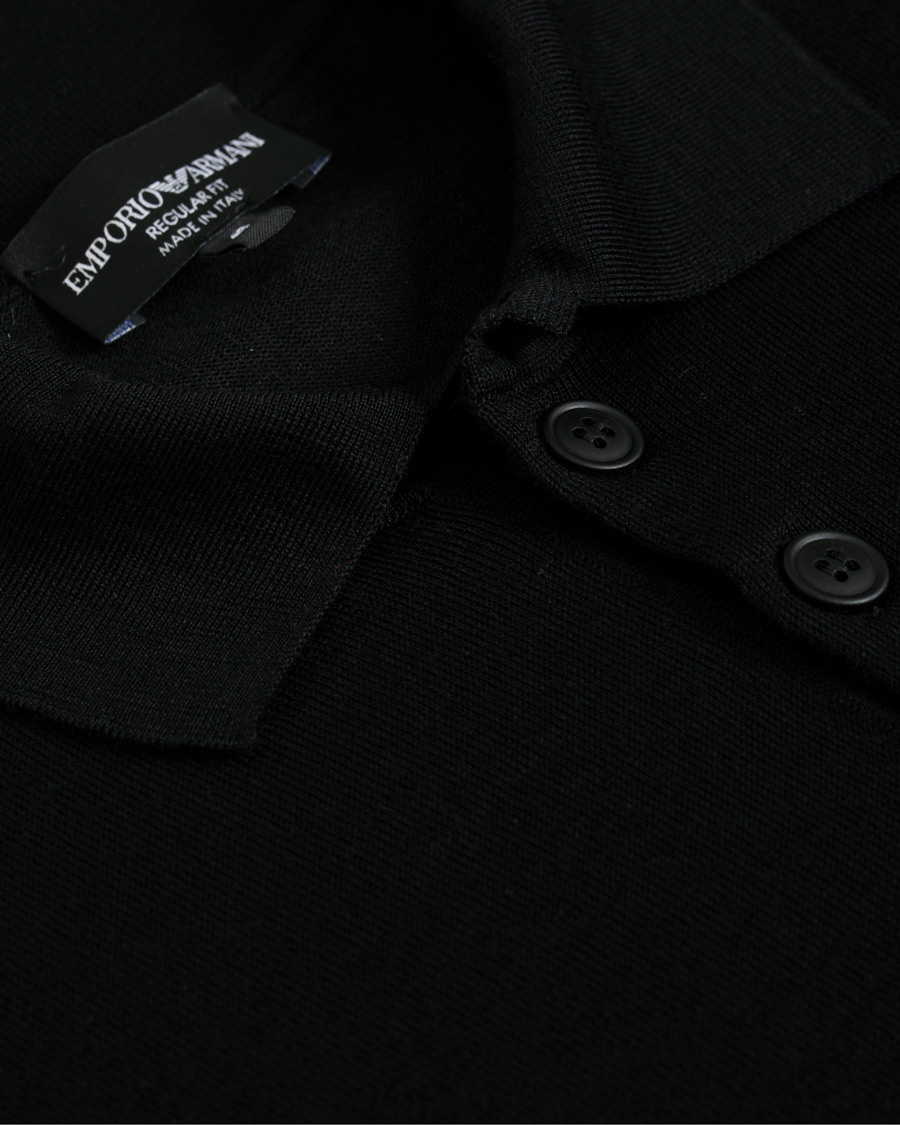 Herre | Trøjer | Emporio Armani | Knitted Long Sleeve Polo Black