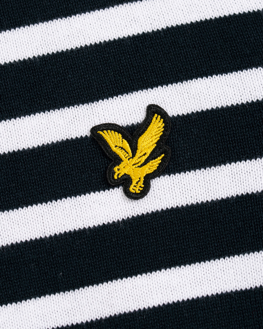 Herre | Trøjer | Lyle & Scott | Breton Stripe Crew Neck Pullover Dark Navy/White