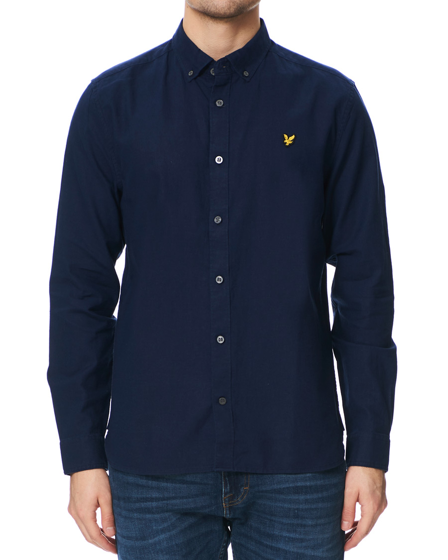 Herre | Skjorter | Lyle & Scott | Linen/Cotton Shirt Navy