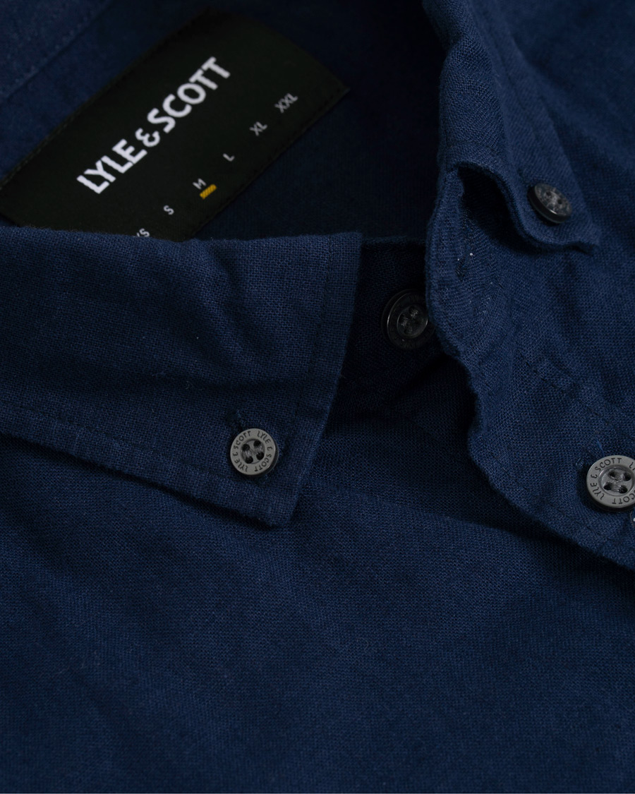 Herre | Skjorter | Lyle & Scott | Linen/Cotton Shirt Navy