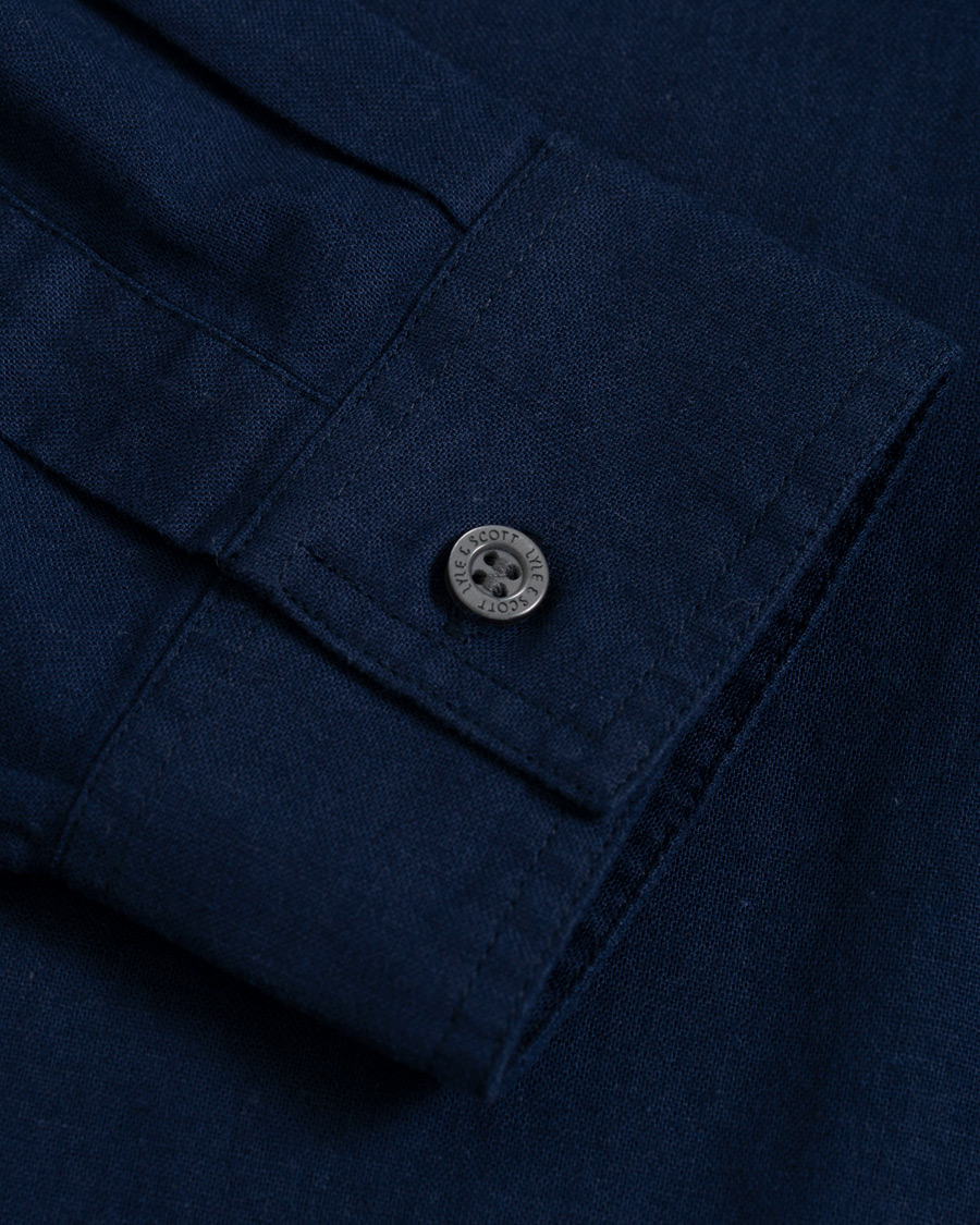 Herre | Skjorter | Lyle & Scott | Linen/Cotton Shirt Navy