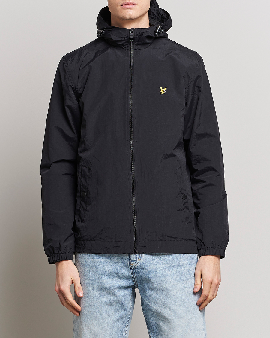 Herre | Forårsjakker | Lyle & Scott | Zip Through Hooded Jacket Jet Black