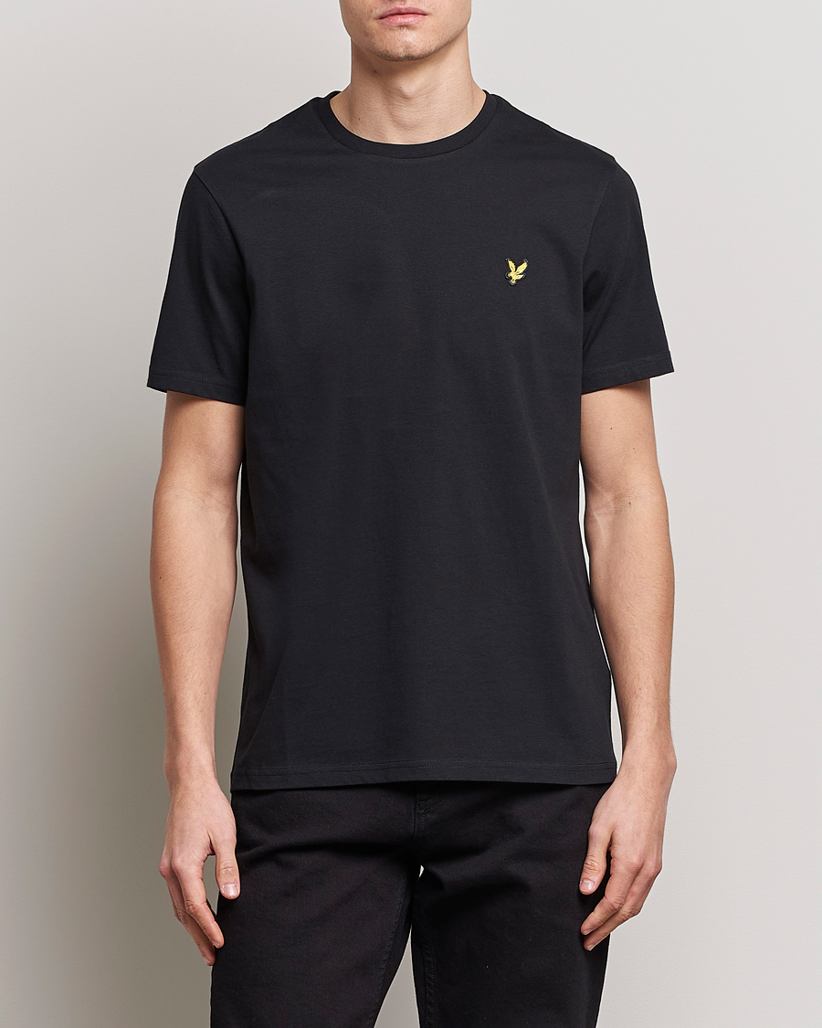 Herre | Sorte t-shirts | Lyle & Scott | Crew Neck Organic Cotton T-Shirt Jet Black