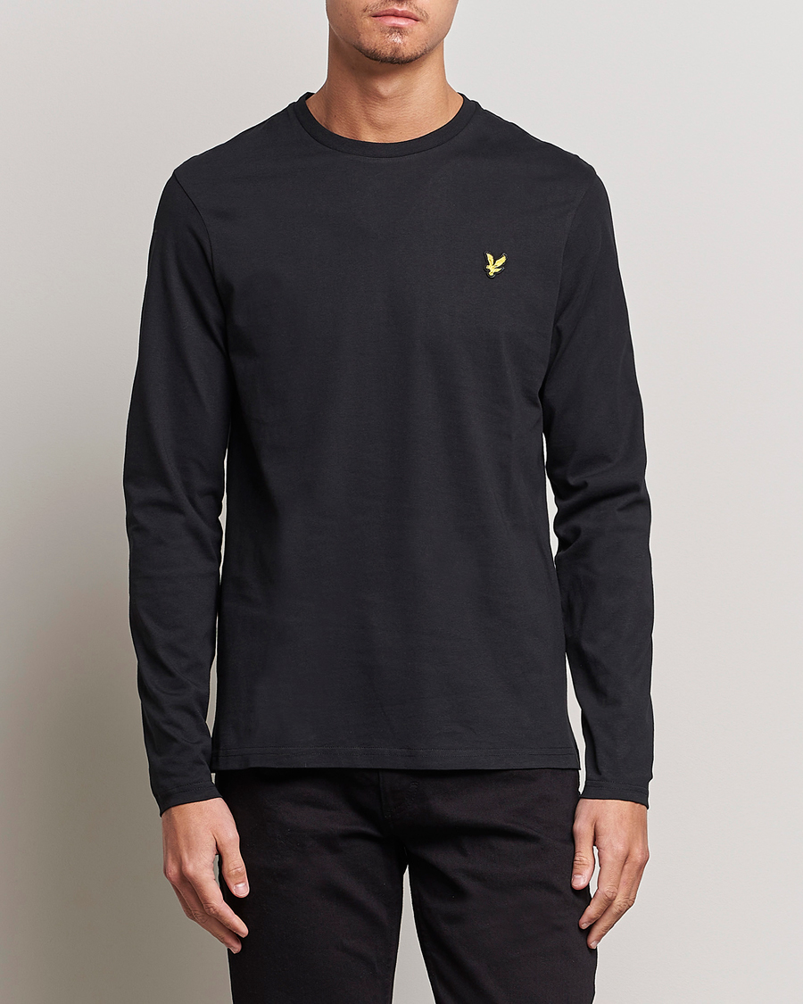 Herre |  | Lyle & Scott | Long Sleeve Crew Neck T-Shirt Jet Black