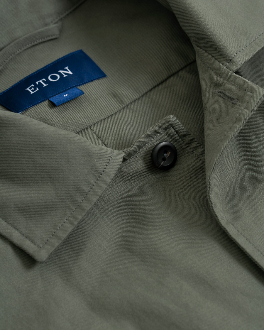 Herre | Skjorter | Eton | Heavy Twill Overshirt Green