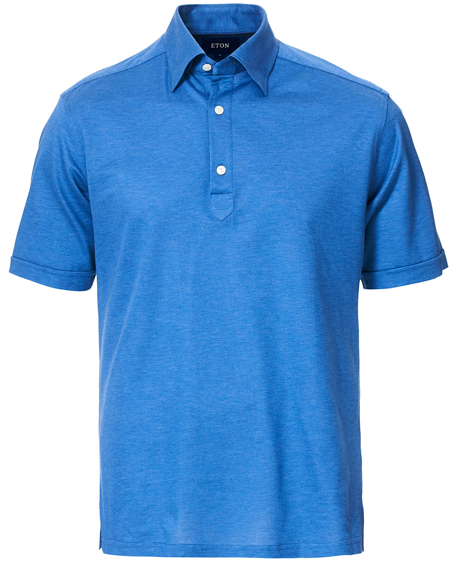 Herre | Polotrøjer | Eton | Slim Fit Short Sleeve Pique Shirt Blue