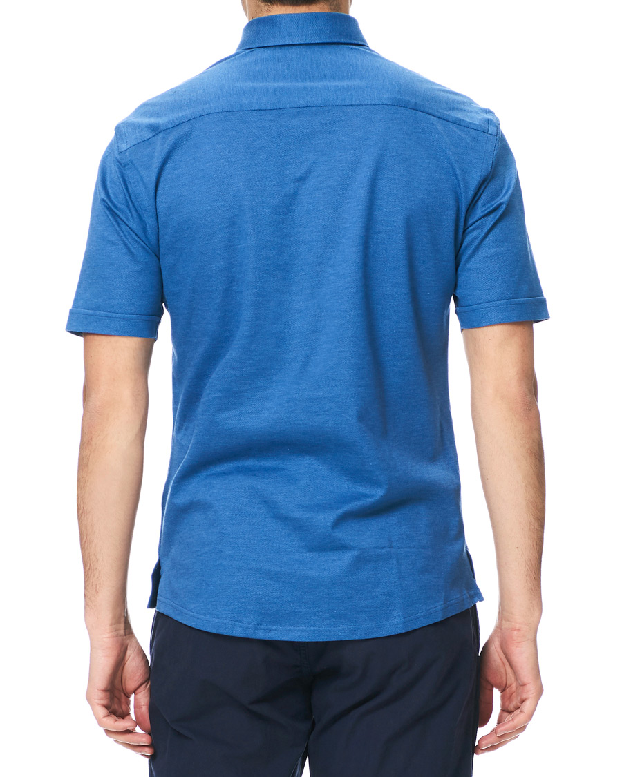 Herre | Polotrøjer | Eton | Slim Fit Short Sleeve Pique Shirt Blue