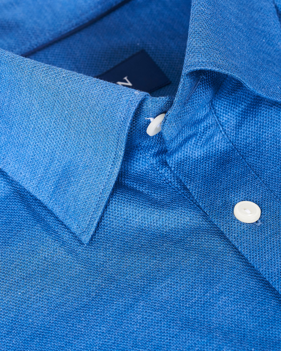Herre | Polotrøjer | Eton | Slim Fit Short Sleeve Pique Shirt Blue