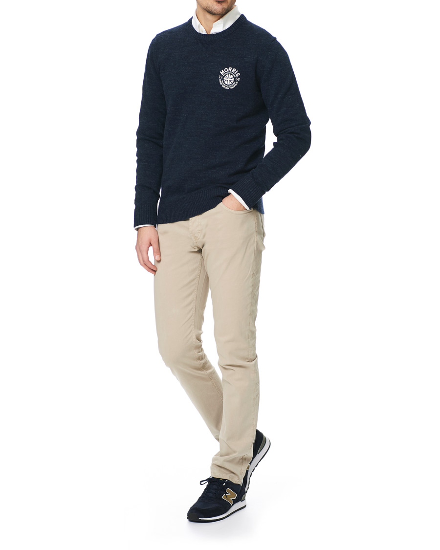 Herre | Trøjer | Morris | Leron Knitted O-Neck Navy