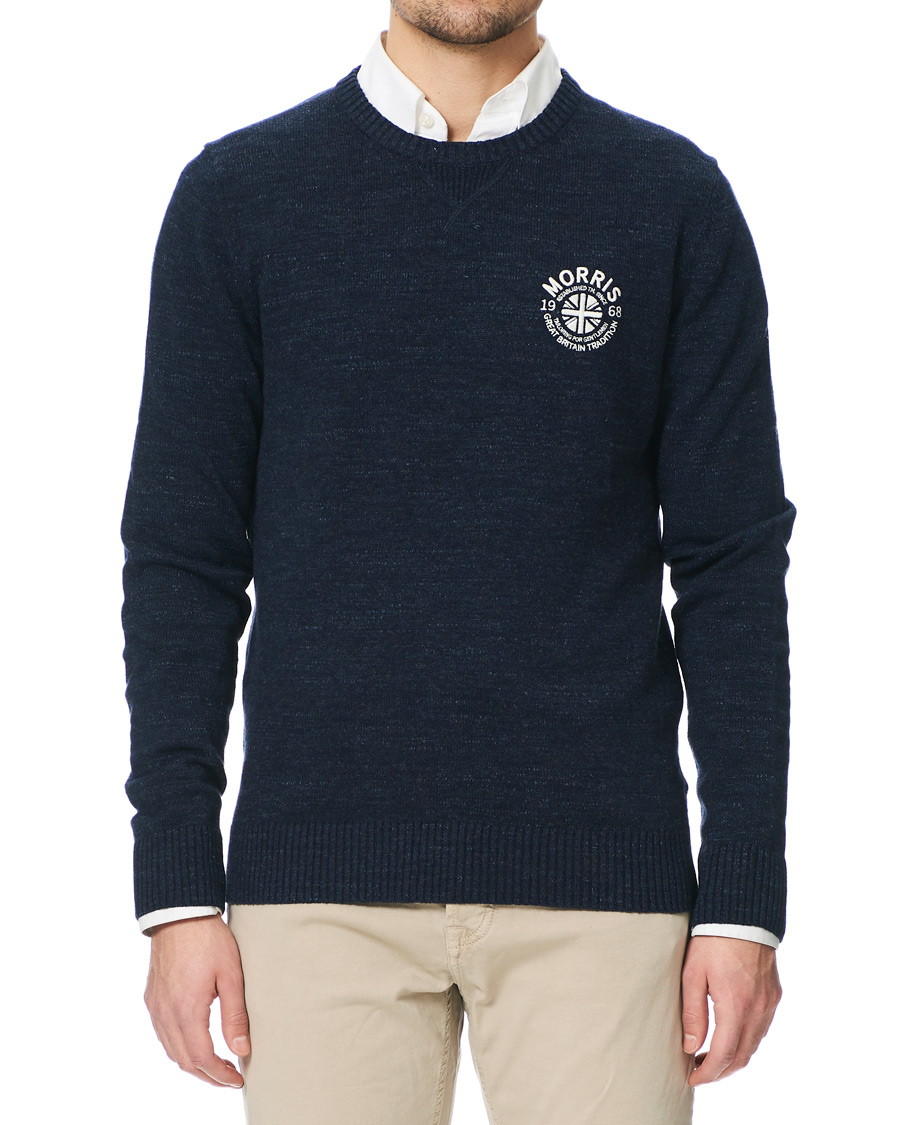 Herre | Trøjer | Morris | Leron Knitted O-Neck Navy