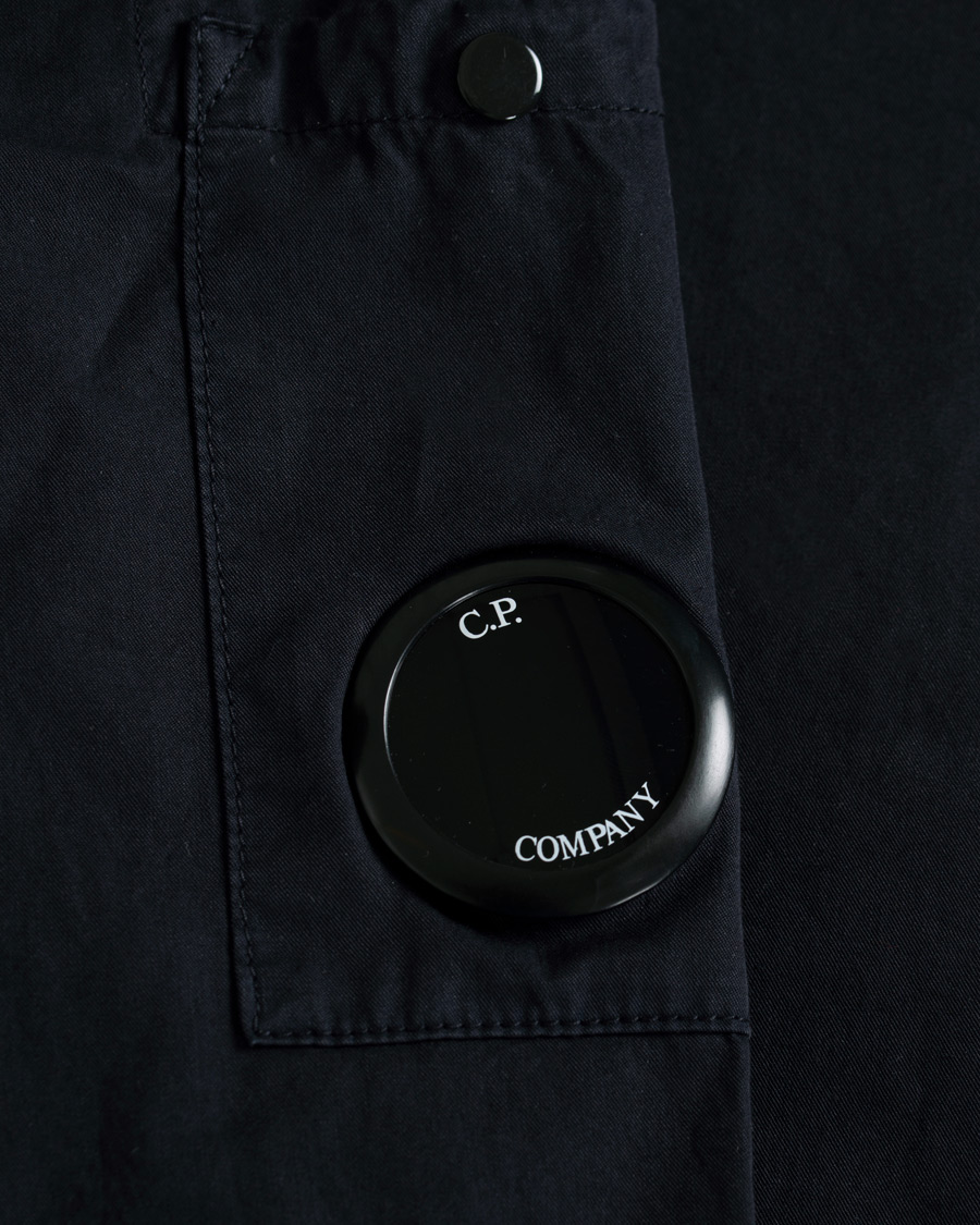 Herre | Skjorter | C.P. Company | Garment Dyed Gabardine Zip Shirt Jacket Eclipse