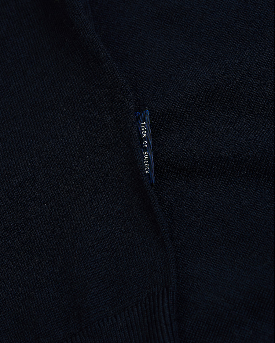 Herre | Trøjer | Tiger of Sweden | Newton Knitted Long Sleeve Polo Navy