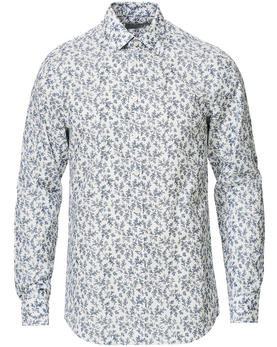 Herre | Skjorter | Tiger of Sweden | Ferene Printed Flower Shirt White