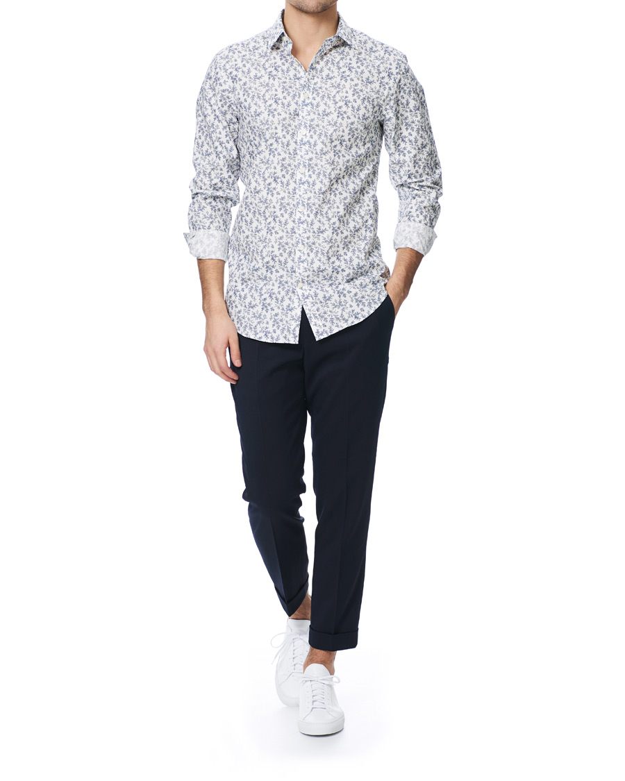 Herre | Skjorter | Tiger of Sweden | Ferene Printed Flower Shirt White
