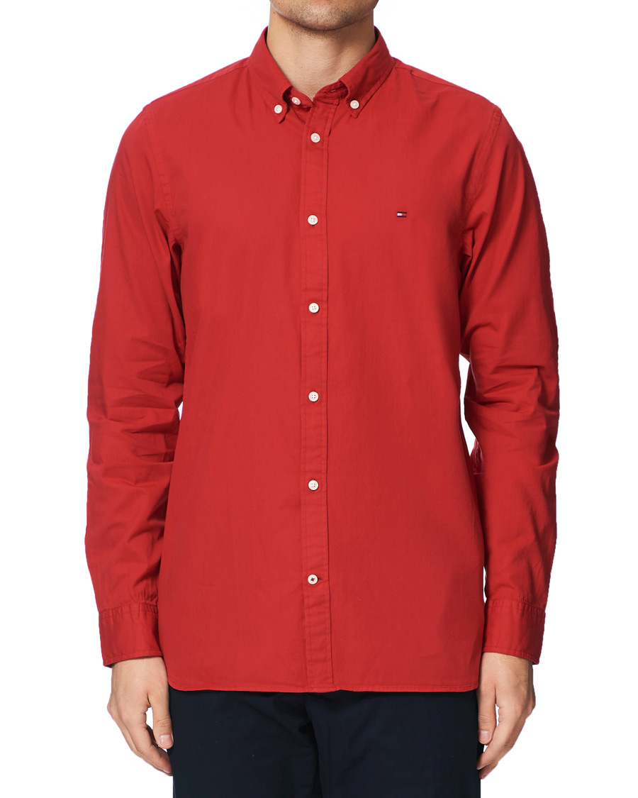 Herre | Skjorter | Tommy Hilfiger | Slim Fit Garment Dyed Twill Shirt Primary Red
