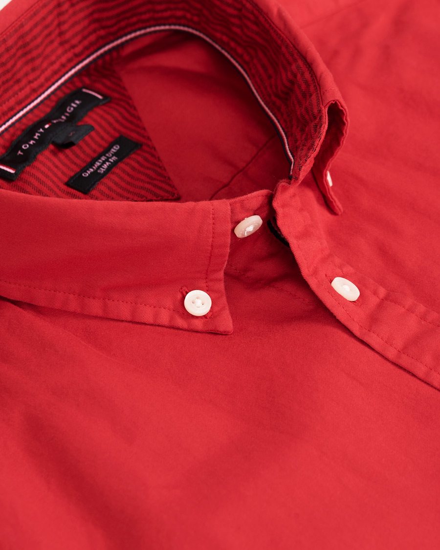 Herre | Skjorter | Tommy Hilfiger | Slim Fit Garment Dyed Twill Shirt Primary Red