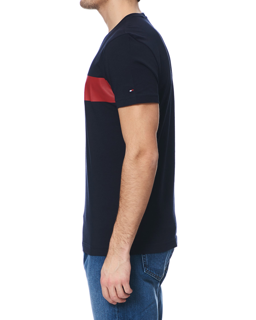 Herre | T-Shirts | Tommy Hilfiger | Organic Cotton Stripe Crew Neck Tee Desert Sky