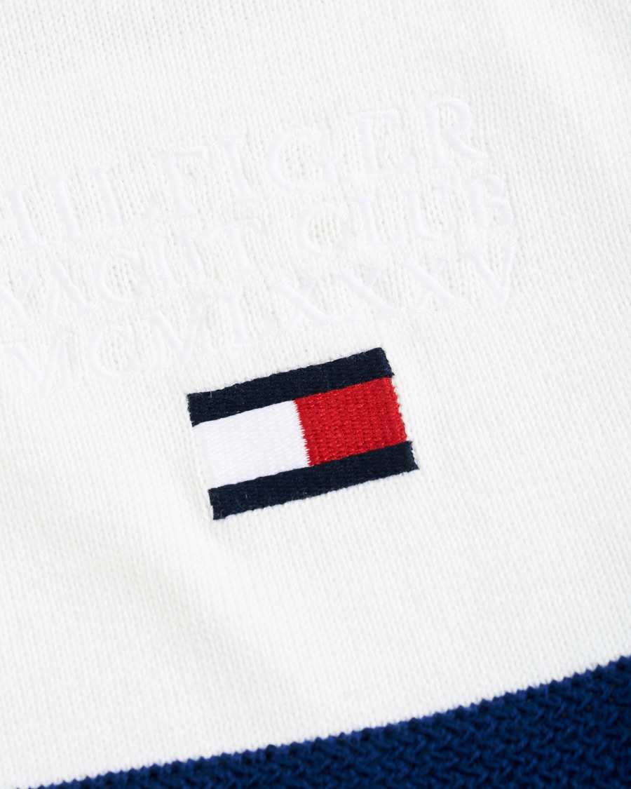 Herre | Trøjer | Tommy Hilfiger | Neon Tipped Stripe Knitted Crew Neck Blue Ink