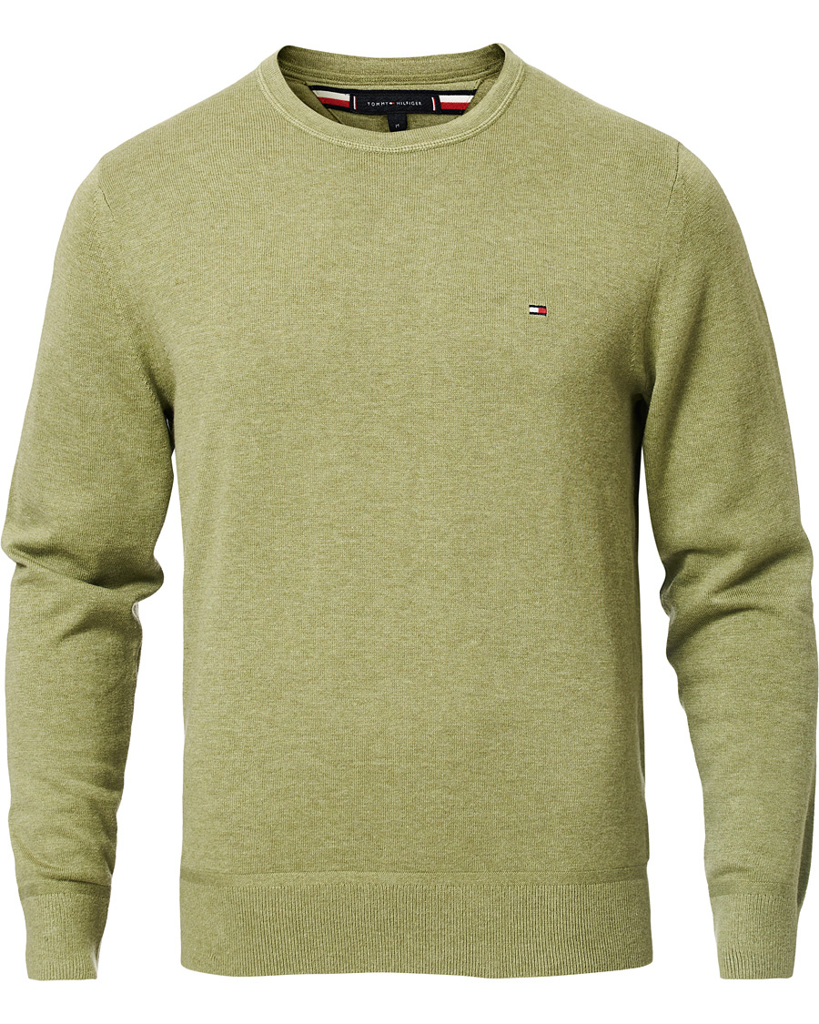 Herre | Trøjer | Tommy Hilfiger | Organic Cotton/Silk Crew Neck Pullover Faded Olive