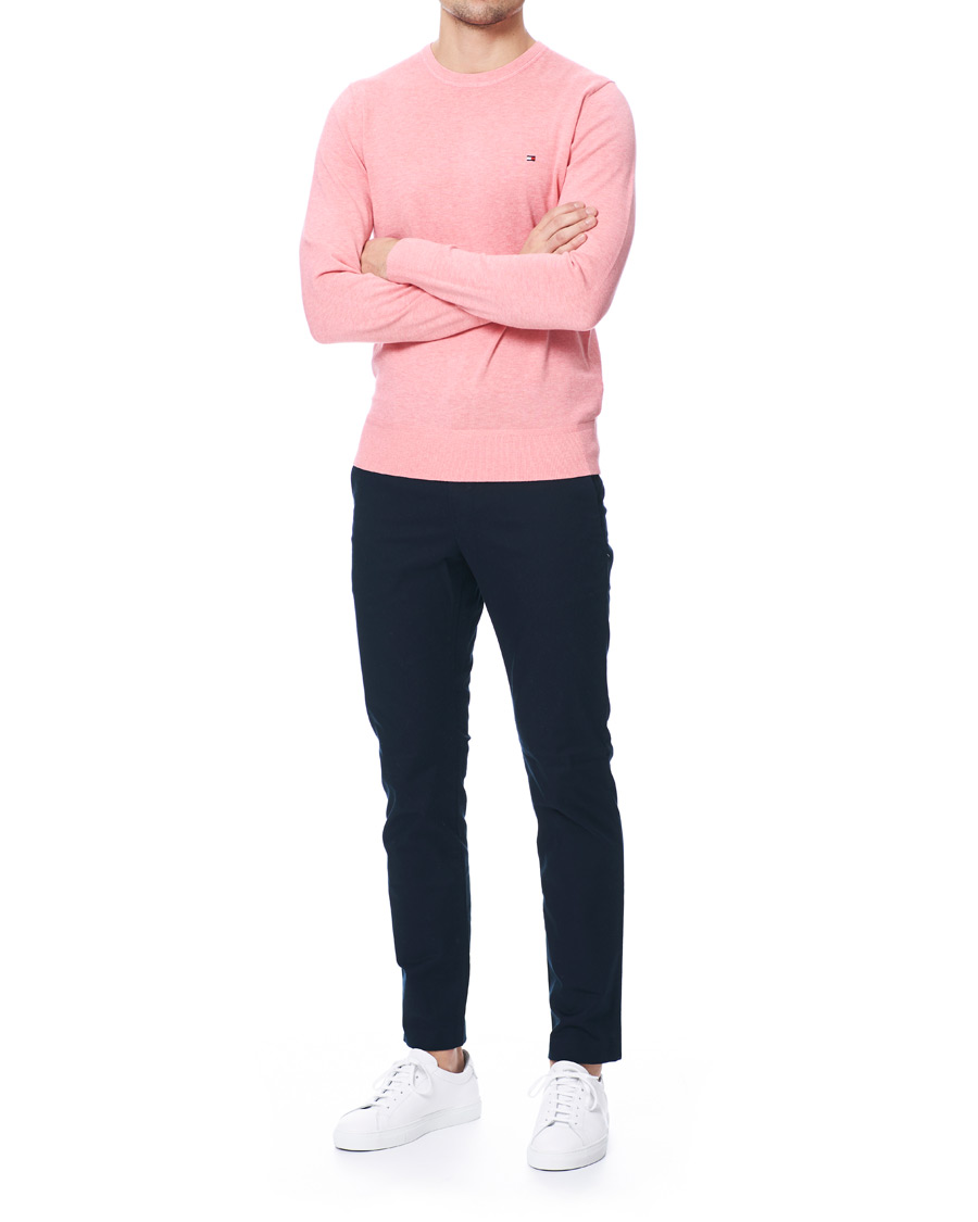 Herre | Trøjer | Tommy Hilfiger | Organic Cotton/Silk Crew Neck Pullover Pink Grapefruit