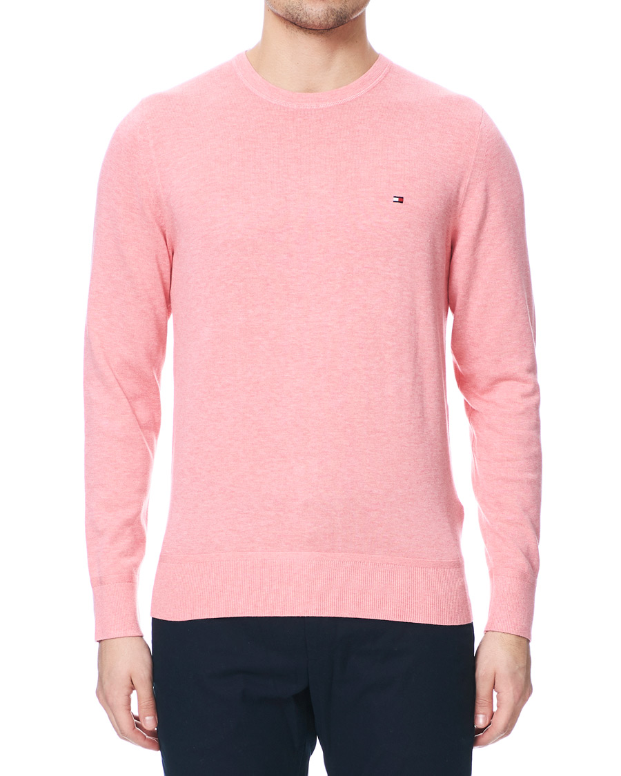 Herre | Trøjer | Tommy Hilfiger | Organic Cotton/Silk Crew Neck Pullover Pink Grapefruit